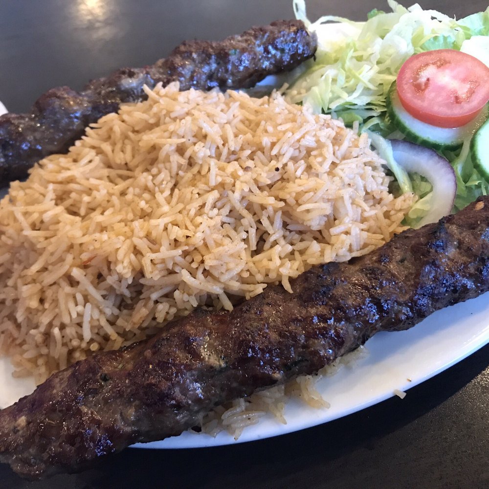 Seekh Kabob with Rice and Salad Seekh Kabob with Rice and Salad