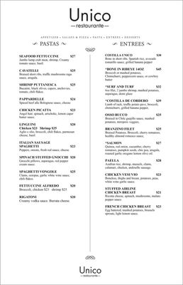 Menu photo 3 Unico Restaurante Chicago, IL Menu photo 3 Unico Restaurante Chicago, IL