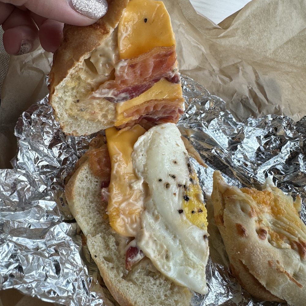 Einstein Bros. Bagels - Inside all nighter egg sandwich - Bagels Near Me - Fresno, California Einstein Bros. Bagels - Inside all nighter egg sandwich - Bagels Near Me - Fresno, California