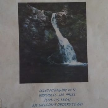 Pine Grove Junction Café - a picture of a waterfall - American Near Me - Republic, Washington Pine Grove Junction Café - a picture of a waterfall - American Near Me - Republic, Washington