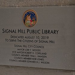 Signal Hill Library - Dedication plaque