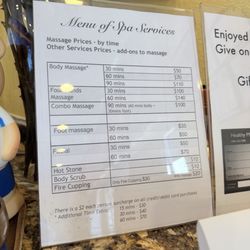 Menu - prices as of September 2026