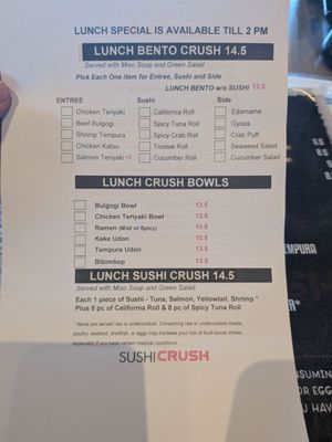 Menu photo 2 Sushi Crush Scottsdale, AZ