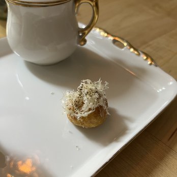 Restaurant Ambra - a small pastry on a white plate - Italian Near Me - Philadelphia, Pennsylvania