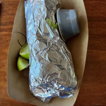 Shaka Tacoz - Chicken Burrito, mostly beans inside. - Mexican Near Me - Captain Cook, Hawaii