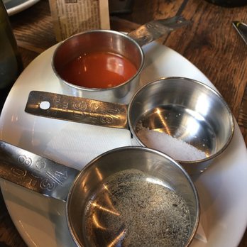 Siena Tavern - Asked for salt, pepper, and hot sauce. Got this with no utensils to use them. - Italian Near Me - Chicago, Illinois Siena Tavern - Asked for salt, pepper, and hot sauce. Got this with no utensils to use them. - Italian Near Me - Chicago, Illinois