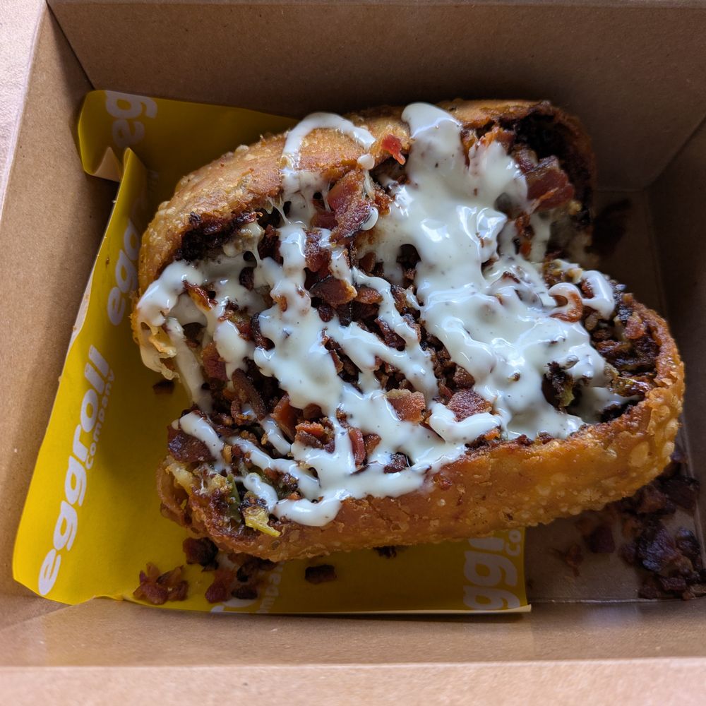 Eggroll - Steak and chicken eggroll with bacon and ranch, Charlotte - Food Court Near Me - Charlotte, North Carolina Eggroll - Steak and chicken eggroll with bacon and ranch, Charlotte - Food Court Near Me - Charlotte, North Carolina