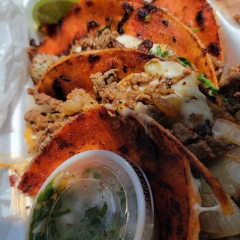 Tacos Moreno - Close up with consome - Tacos Near Me - Arlington, Texas
