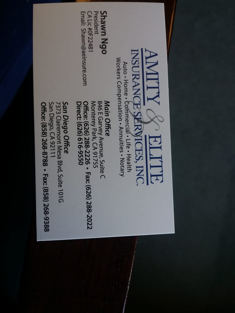 AMITY & ELITE INSURANCE SERVICES Updated October 2024 2227 W Valley