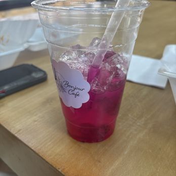 Bonjour Cafe - Dragonfruit Nectar Lemonade - Creperies Near Me - Milford, Connecticut