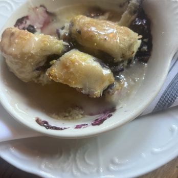 Ida Claire - Ida's  blueberry Biscuits- there was a Leon glaze. Not too sweet ! Absolutely delicious - Southern Near Me - Addison, Texas