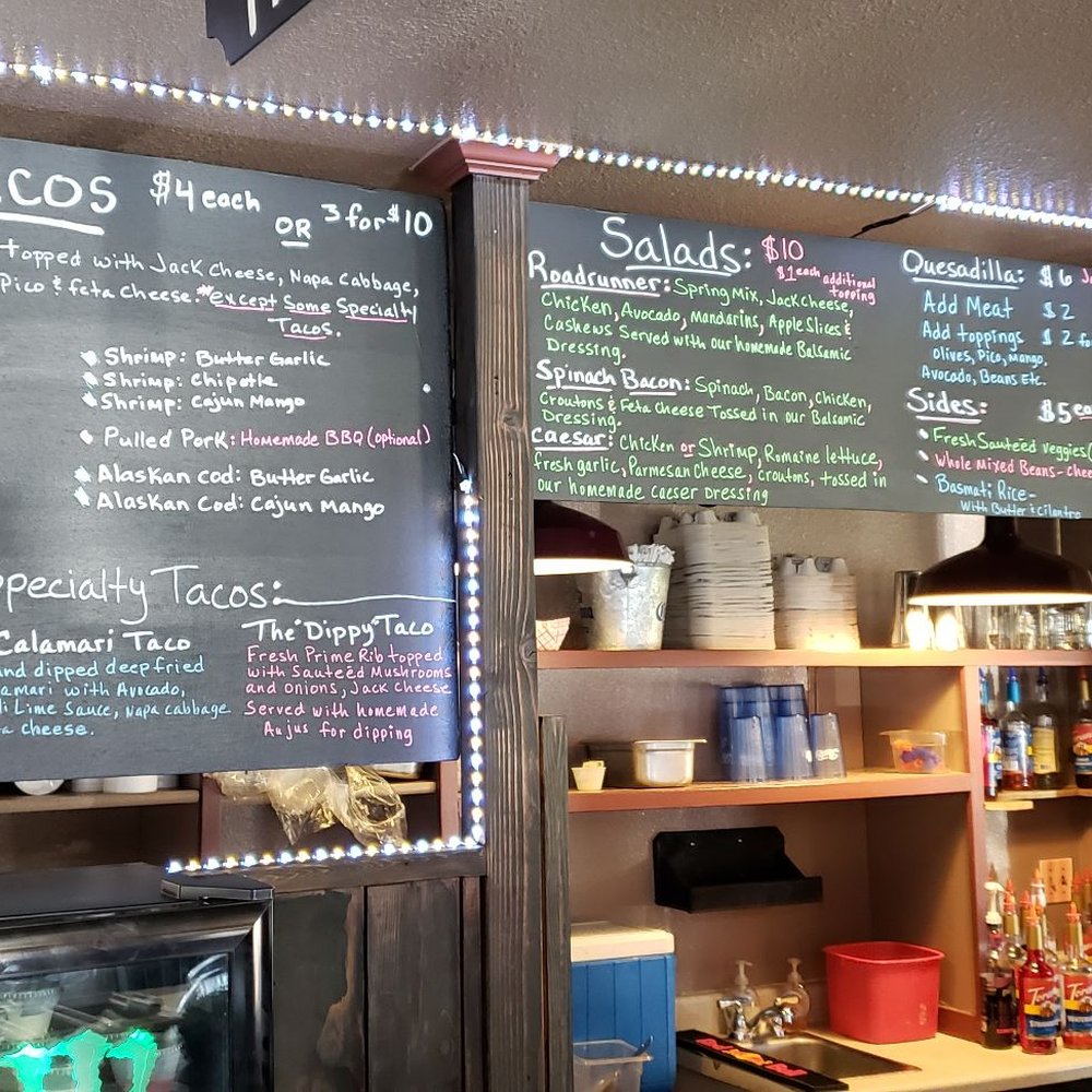 Roadrunner Grill - Menu board - Food Trucks Near Me - Cottonwood, California Roadrunner Grill - Menu board - Food Trucks Near Me - Cottonwood, California