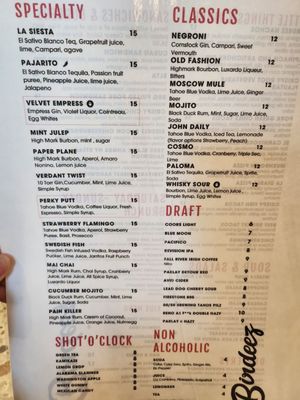 Menu photo 3 Birdeez Reno, NV