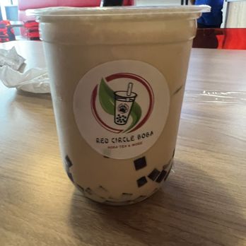 Red Circle Boba - Small Vanilla bean with coffee jelly - Bubble Tea Near Me - Converse, Texas