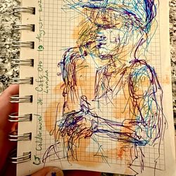 Café Oto - I drew this sketch of an improvisational saxophone performance there