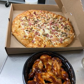 Bk Pizza - a box of chicken wings and a box of pizza - Pizza Near Me - Brooklyn, New York