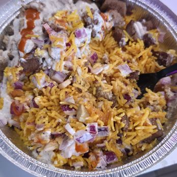 Oh My Gyros - Lamb and chicken bowl no cucumbers or tomatoes - Desserts Near Me - Katy, Texas Oh My Gyros - Lamb and chicken bowl no cucumbers or tomatoes - Desserts Near Me - Katy, Texas