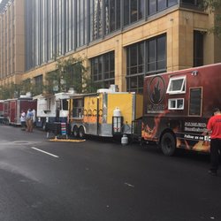 Mi Lindo Mexico - We were all lined up and ready for the curious hungry customers sampling all of the best tacos in town! Go tacoos!! #MiLindoMexico