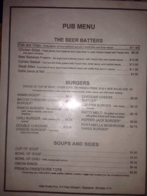 Menu photo 2 High Rocks Restaurant and Lounge Gladstone, OR Menu photo 2 High Rocks Restaurant and Lounge Gladstone, OR
