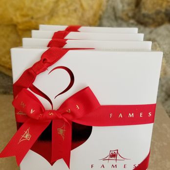 Fames Chocolates - a white box with a red ribbon - Chocolatiers & Shops Near Me - Brooklyn, New York