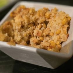 SmokeWorks - Corn casserole was a bit dry, crumbley and lacked flavor.