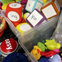 KoolMinds - Henderson - "Manipulatives" or as the kids say "TOYS"!!!! We love making sure each lesson is multi-sensory and fun.