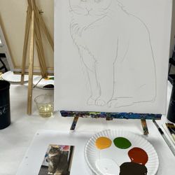 Painting with a Twist - The prep before we arrived by the superb Hannah