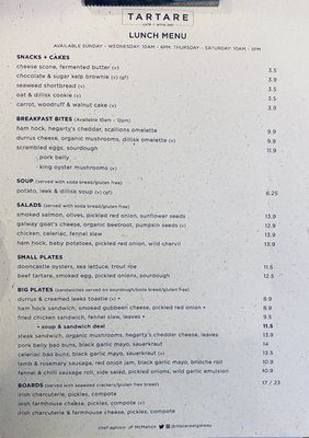 Menu photo 1 Tartare Cafe + Wine Bar Galway, G Menu photo 1 Tartare Cafe + Wine Bar Galway, G