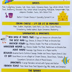 Spray Beach Bagel N Grill - Breakfast menu (Jul 2023)