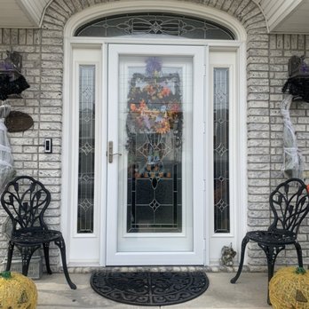 Agrest Aluminum & Shade - Hmi entry door with sidelights and transom and pro via storm door - Windows Installation Near Me - Howard Beach, New York Agrest Aluminum & Shade - Hmi entry door with sidelights and transom and pro via storm door - Windows Installation Near Me - Howard Beach, New York