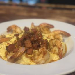 Shrimp & grits. Delish - the grits were so creamy & shrimp was perfectly grilled & spiced! Shrimp & grits. Delish - the grits were so creamy & shrimp was perfectly grilled & spiced!
