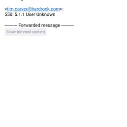 Invalid email from manager Invalid email from manager