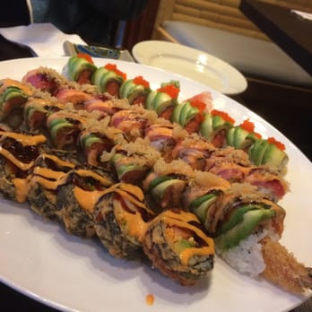 Sushi Bar - The standard size of the rolls. 4 rolls In total came to around $60 but it was enough to feed 3 people! - Sushi Bars Near Me - Indianapolis, Indiana Sushi Bar - The standard size of the rolls. 4 rolls In total came to around $60 but it was enough to feed 3 people! - Sushi Bars Near Me - Indianapolis, Indiana