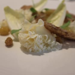 First & Oak - Tete Du Monde Cheese, Marinated Golden Raisins, Black Walnuts, Endive
