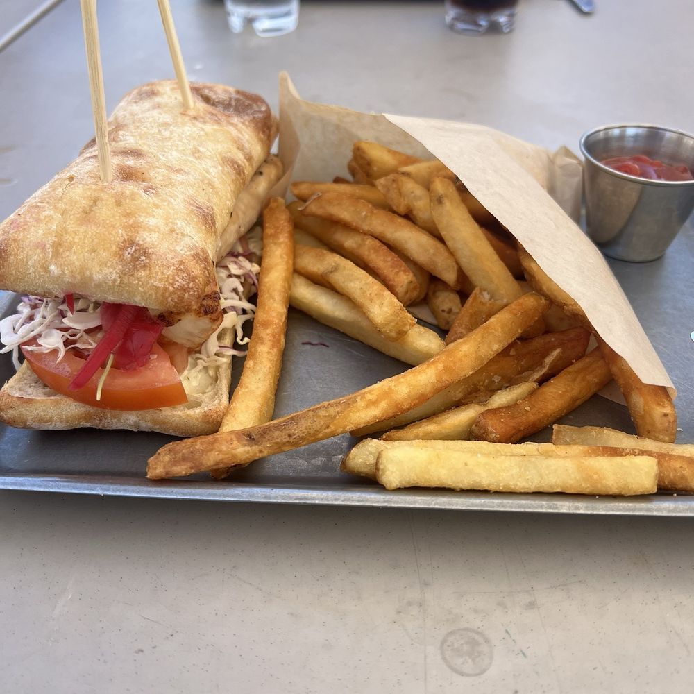 Sun Deck - Fish Sandwich- stale bread and dry, bland fish. - American Near Me - Coronado, California Sun Deck - Fish Sandwich- stale bread and dry, bland fish. - American Near Me - Coronado, California