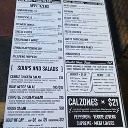 Top of the menu