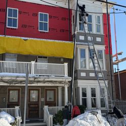 Boston Exterior Remodeling - Hard at work in the dead of winter