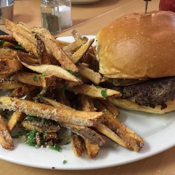 Bronx Burger House - Bistro burger with garlic Parmesan fries. - Burgers Near Me - Bronx, New York