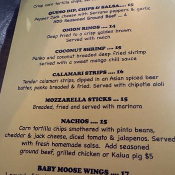Moose Mcgillycuddy's - Menue - Tacos Near Me - Kihei, Hawaii