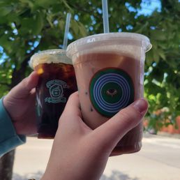Cold brew and chai tea latte. I inhaled the latte in minutes.