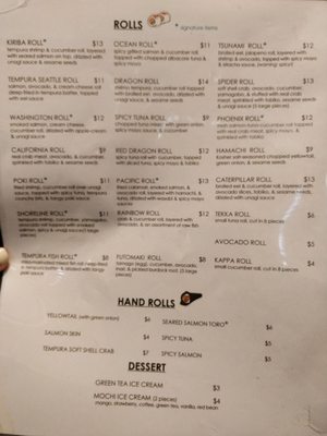 Menu photo 4 Kiriba Sushi Seattle, WA