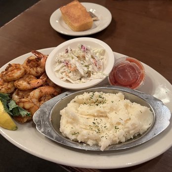 Crystal Beer Parlor - Blackened shrimp with coleslaw, mashed potatoes and cornbread - Southern Near Me - Savannah, Georgia Crystal Beer Parlor - Blackened shrimp with coleslaw, mashed potatoes and cornbread - Southern Near Me - Savannah, Georgia