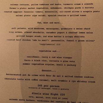 AOC - Dinela menu - Cocktail Bars Near Me - Los Angeles, California