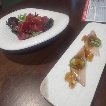 Harutaka Sushi - Sashimi Salad and Yellowtail Carpaccio - Sushi Bars Near Me - Dallas, Texas