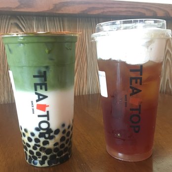 Tea Top - Matcha tea with pearls and sun moon lake tea with milk foam - Bubble Tea Near Me - Atlanta, Georgia Tea Top - Matcha tea with pearls and sun moon lake tea with milk foam - Bubble Tea Near Me - Atlanta, Georgia