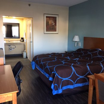 Super 8 by Wyndham El Cajon CA - Handicapped room 101 ( morning after) was easy to navigate - Hotels Near Me - El Cajon, California