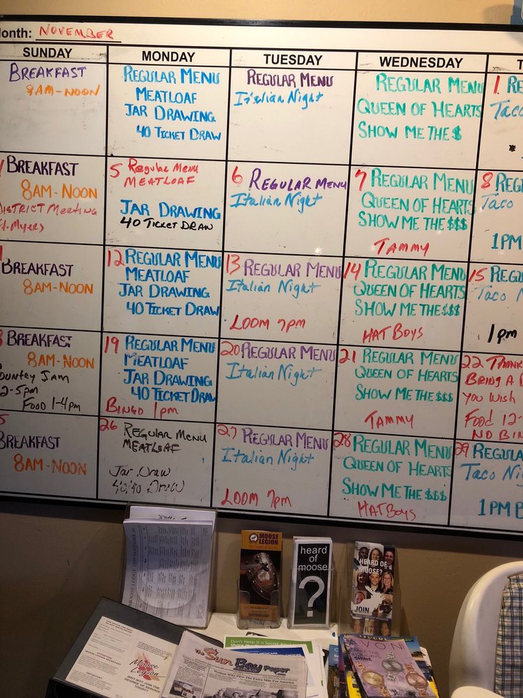 Fort Myers Beach Moose Calendar 