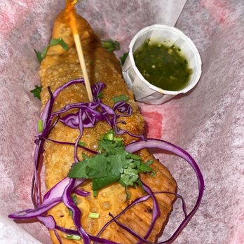 Cali N Tito's at La Puerta del Sol - Chicken AND Beef Empanadas are flaky on the outside filled with flavor! - Peruvian Near Me - Athens, Georgia
