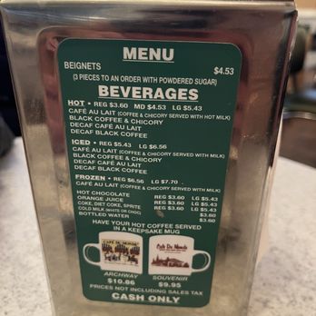 Cafe Du Monde - Menu - Coffee & Tea Near Me - New Orleans, Louisiana Cafe Du Monde - Menu - Coffee & Tea Near Me - New Orleans, Louisiana
