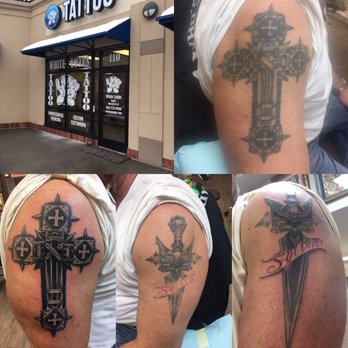 White Lotus Custom Tattoo - Jhewp brought these back to life and corrected sizing on dagger. He killed it. - Piercing Near Me - Centennial, Colorado